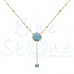 Necklace plated gold Larimar COS728PO-LR