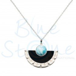 Collier Fantazia Corne noire Larimar CO1918B-F45R