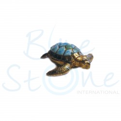 Tortue laiton et Larimar MATOR-01L